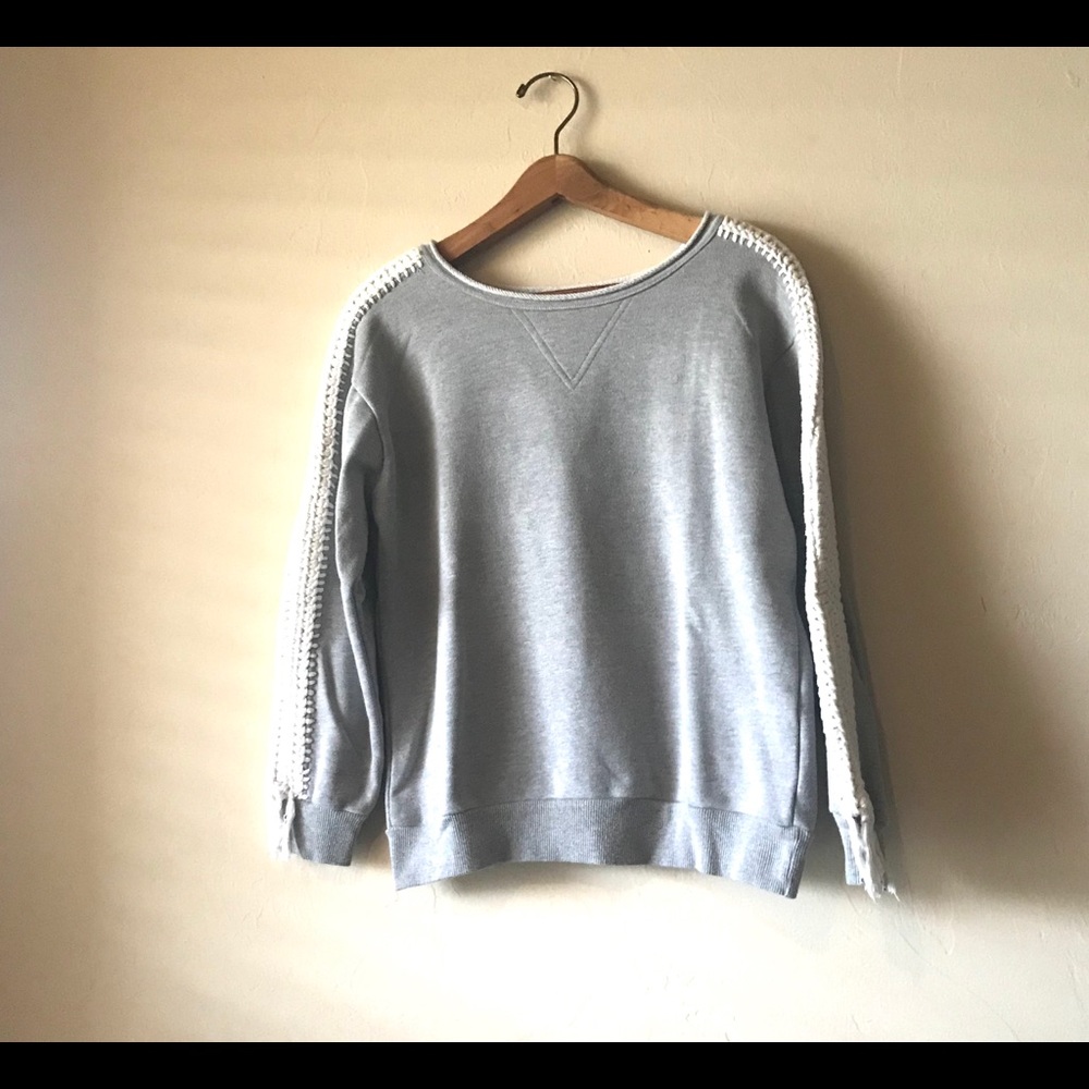 Anthropology Pepin Gray Sweatshirt with Fringe